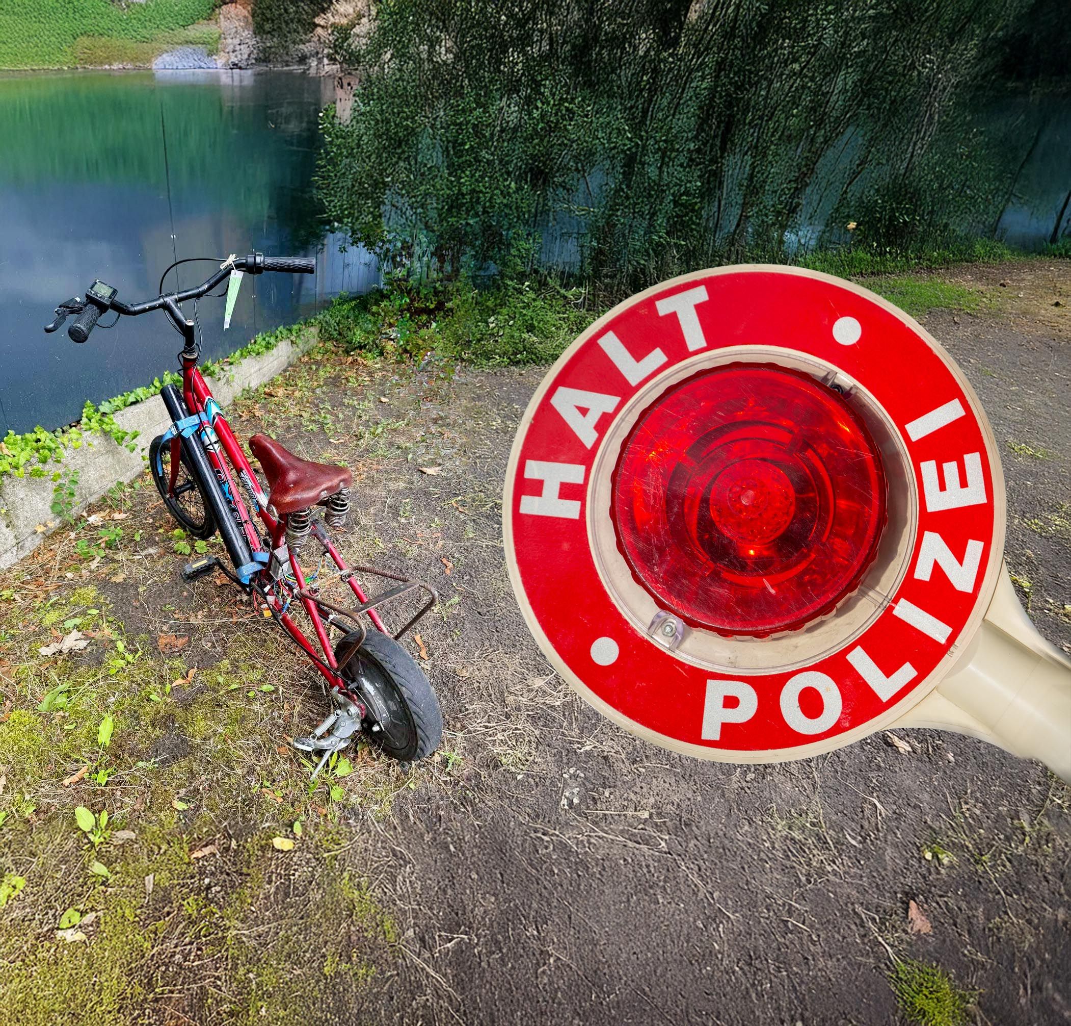 Polizei stoppt irren Bastler: Dieses Mini-Fahrrad kam auf 30 km/h!