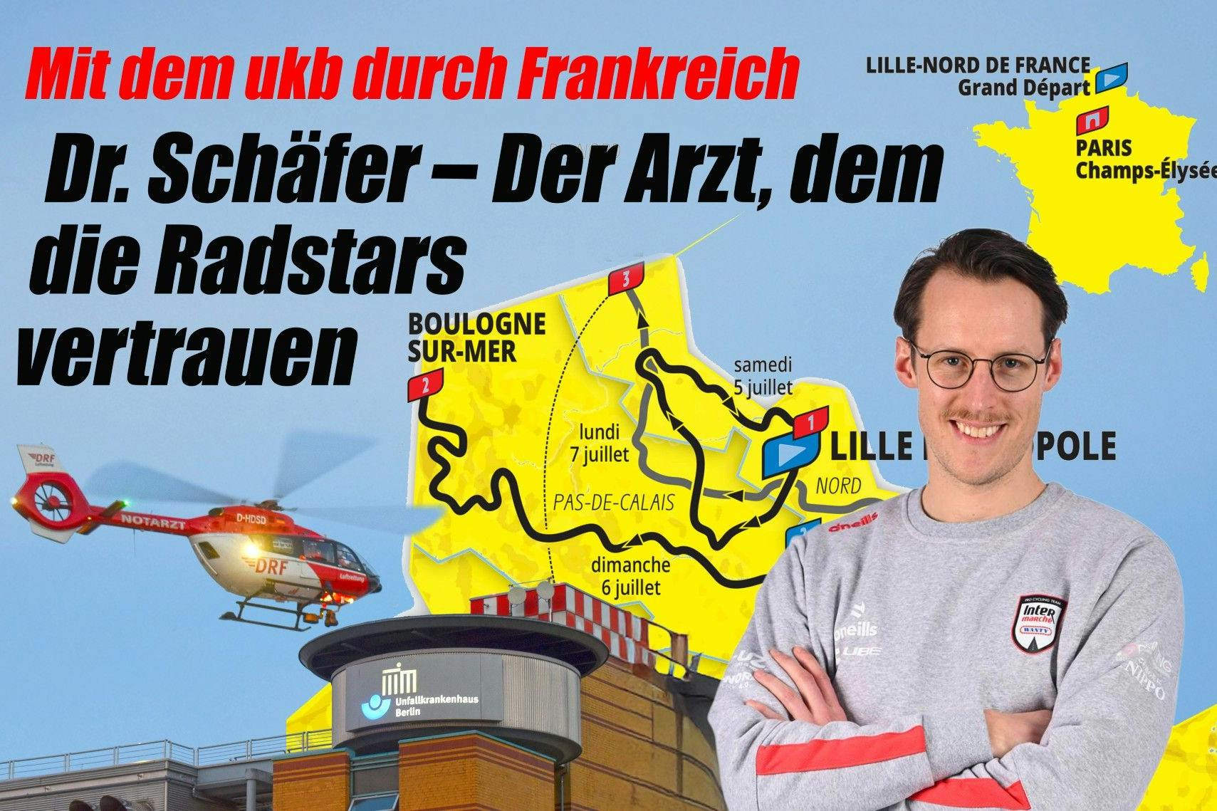 Die Tour de France gibt es im KURIER aus einer ganz besonderen Perspektive. Dr. Benedikt Schäfer aus dem ukb Marzahn schreibt über seine persönlichen Eindrücke in Frankreich.
