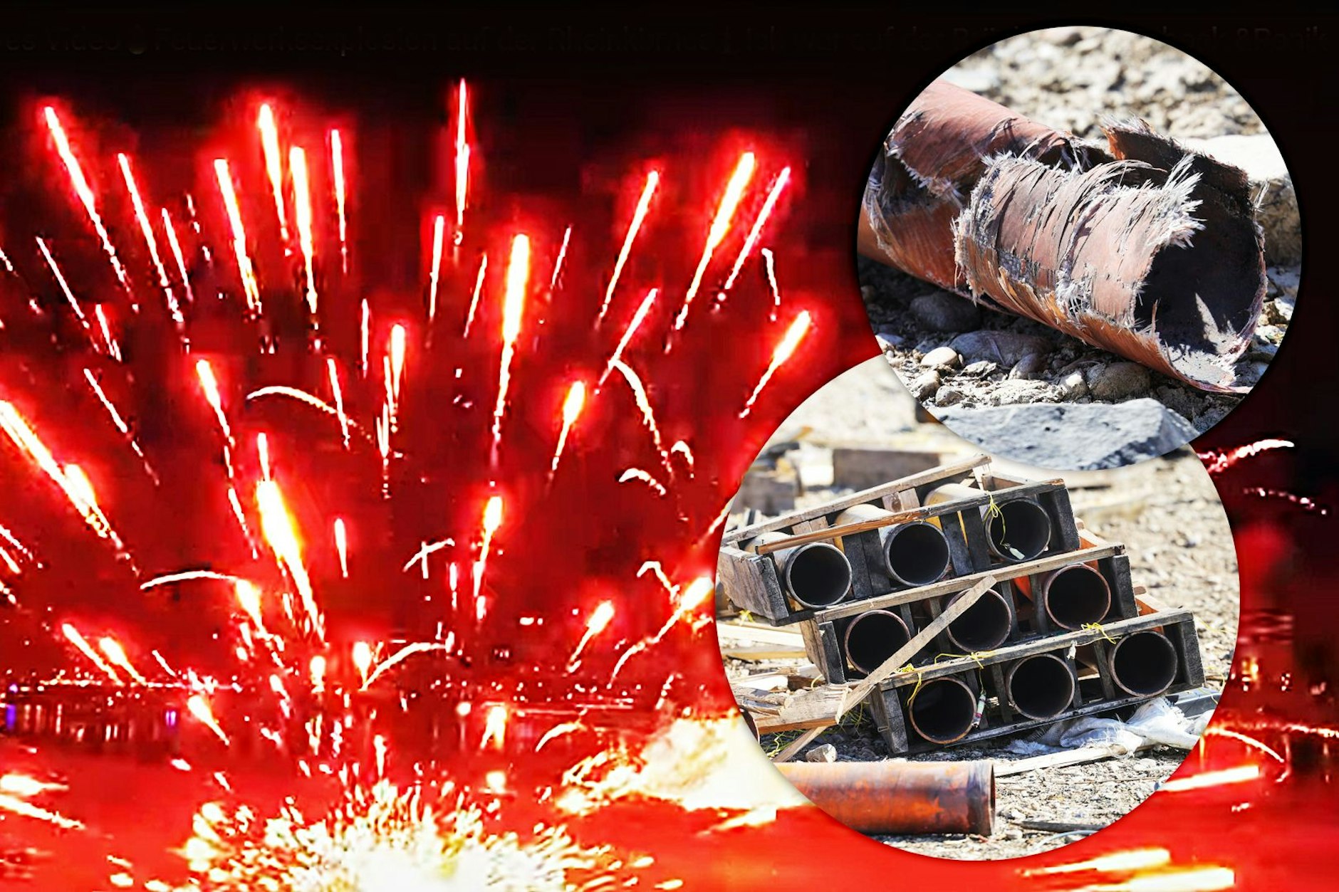 Der furchtbare Unfall beim Feuerwerk auf der Rheinkirmes in Düsseldorf: Videos zeigen, wie die Pyro-Show außer Kontrolle geriet. Derweil enthüllen Fotos vom Unfallort, was die Ursache sein könnte.