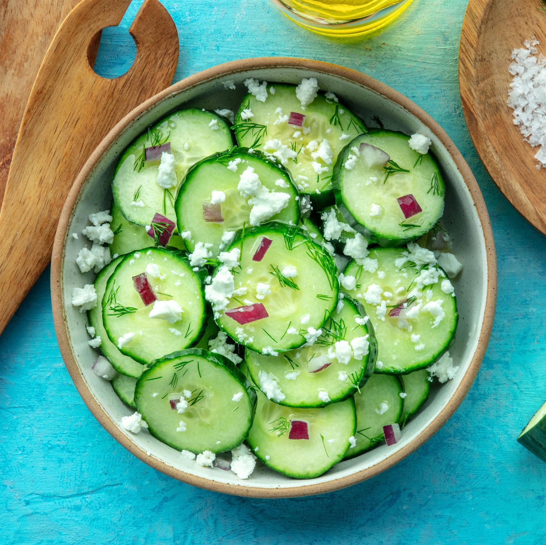 Rezept für Schüttelgurken mit Feta: Bester Schlank-Salat zum Abendbrot