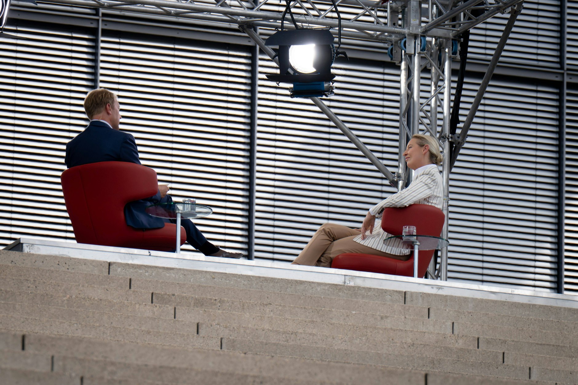 Alice Weidel während des ARD-„Sommerinterviews“.