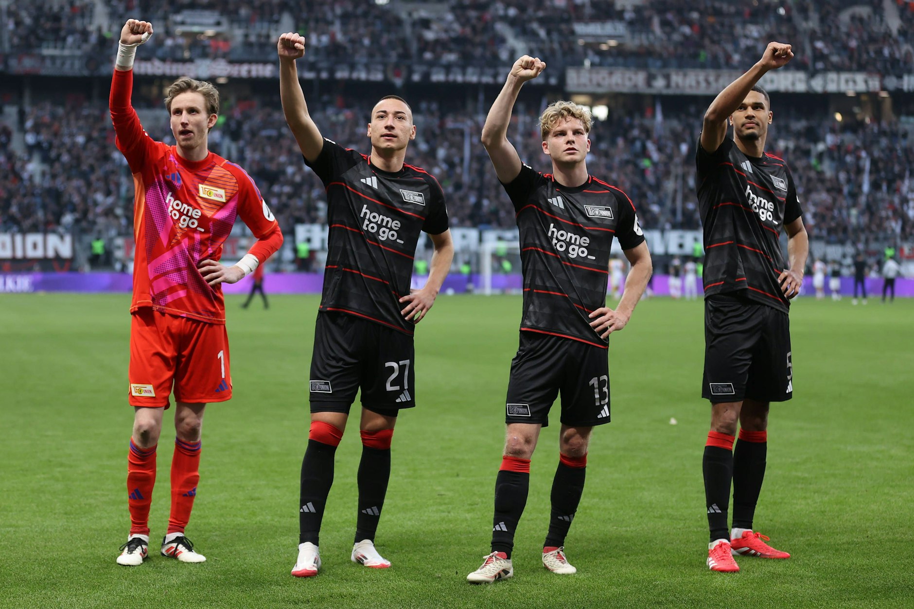 Für Marin Ljubicic (2.v.l.) läuft es beim 1. FC Union nicht rund. Der Stürmer konnte in Köpenick auch in der Vorbereitung bisher keine Pluspunkte sammeln.