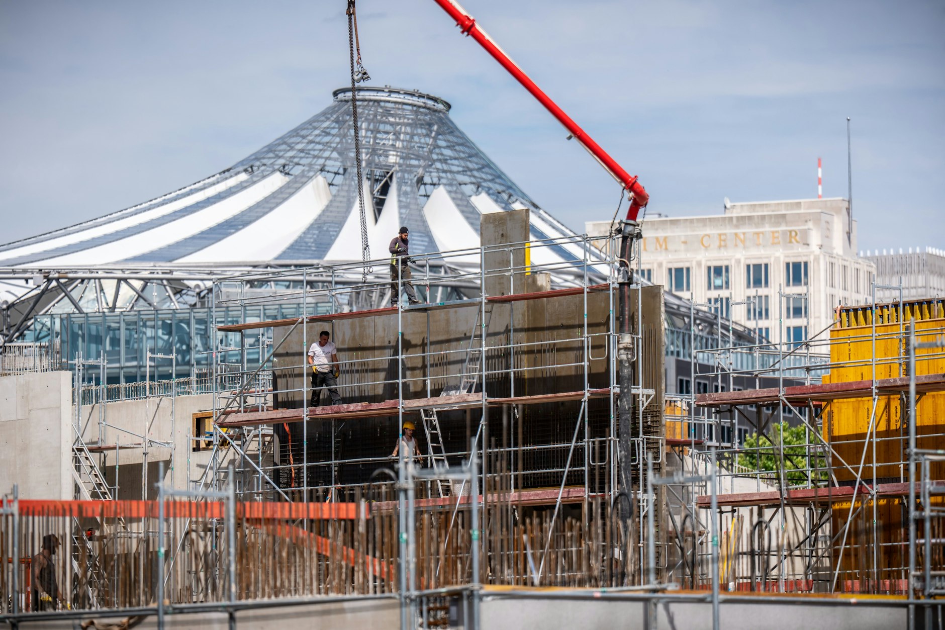 Die Baustelle zum Museumsneubau „berlin modern“ am Kulturforum hinter dem Potsdamer Platz