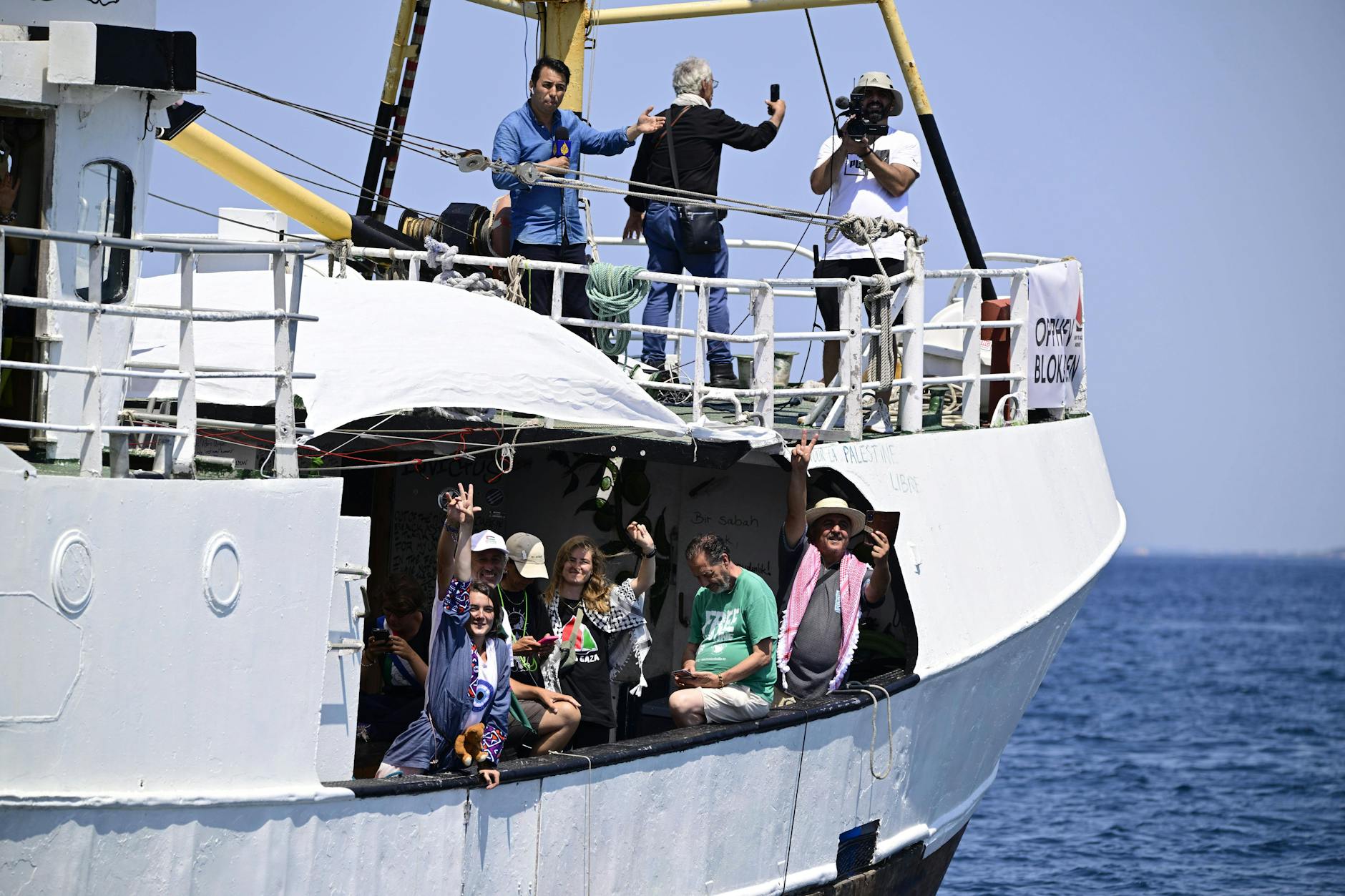 Die „Handala“ der Freedom Flotilla Coalition vor ihre Abfahrt nach Gaza