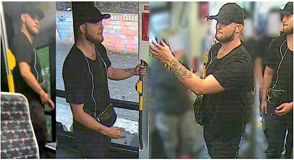 Polizei sucht diesen Mann. Er hat bei einer Tramfahrt einen Mann ins Koma geprügelt.