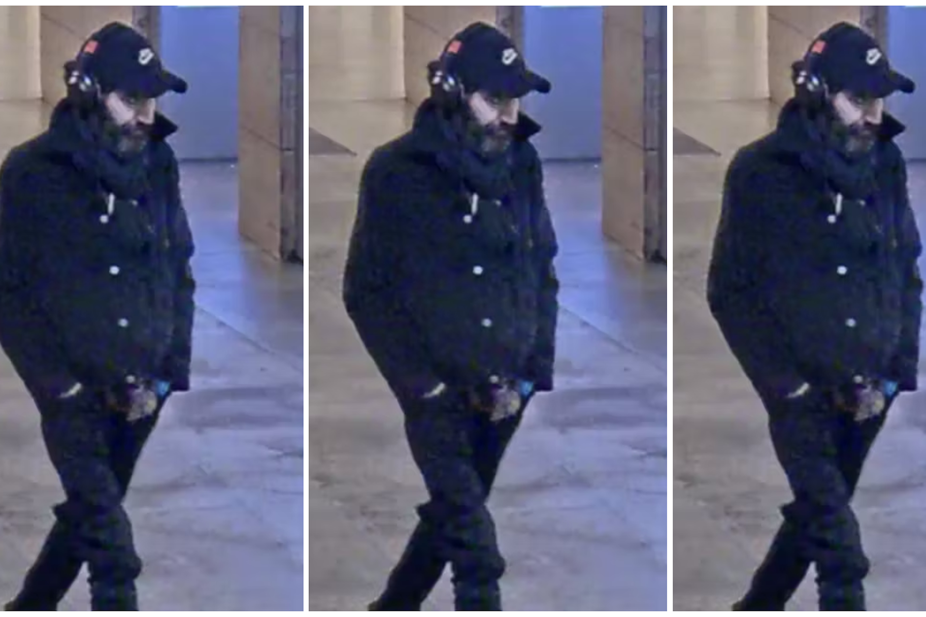 Eine Überwachungskamera filmte den Räuber. Jetzt sucht die Polizei mit dem Foto nach ihm.