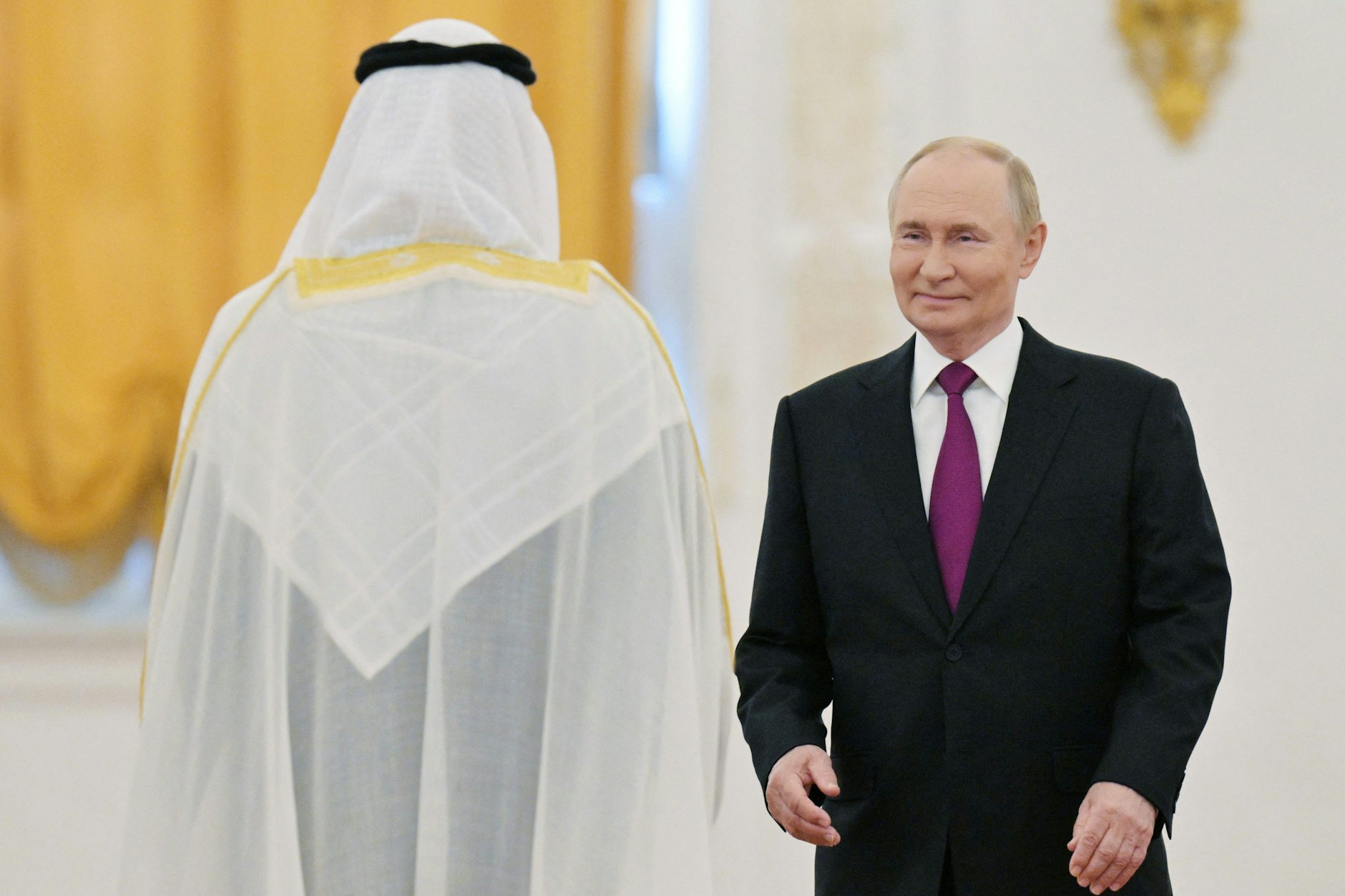 Scheich Mohamed bin Zayed Al Nahyan im Kreml am Donnerstag mit Präsident Wladimir Putin.