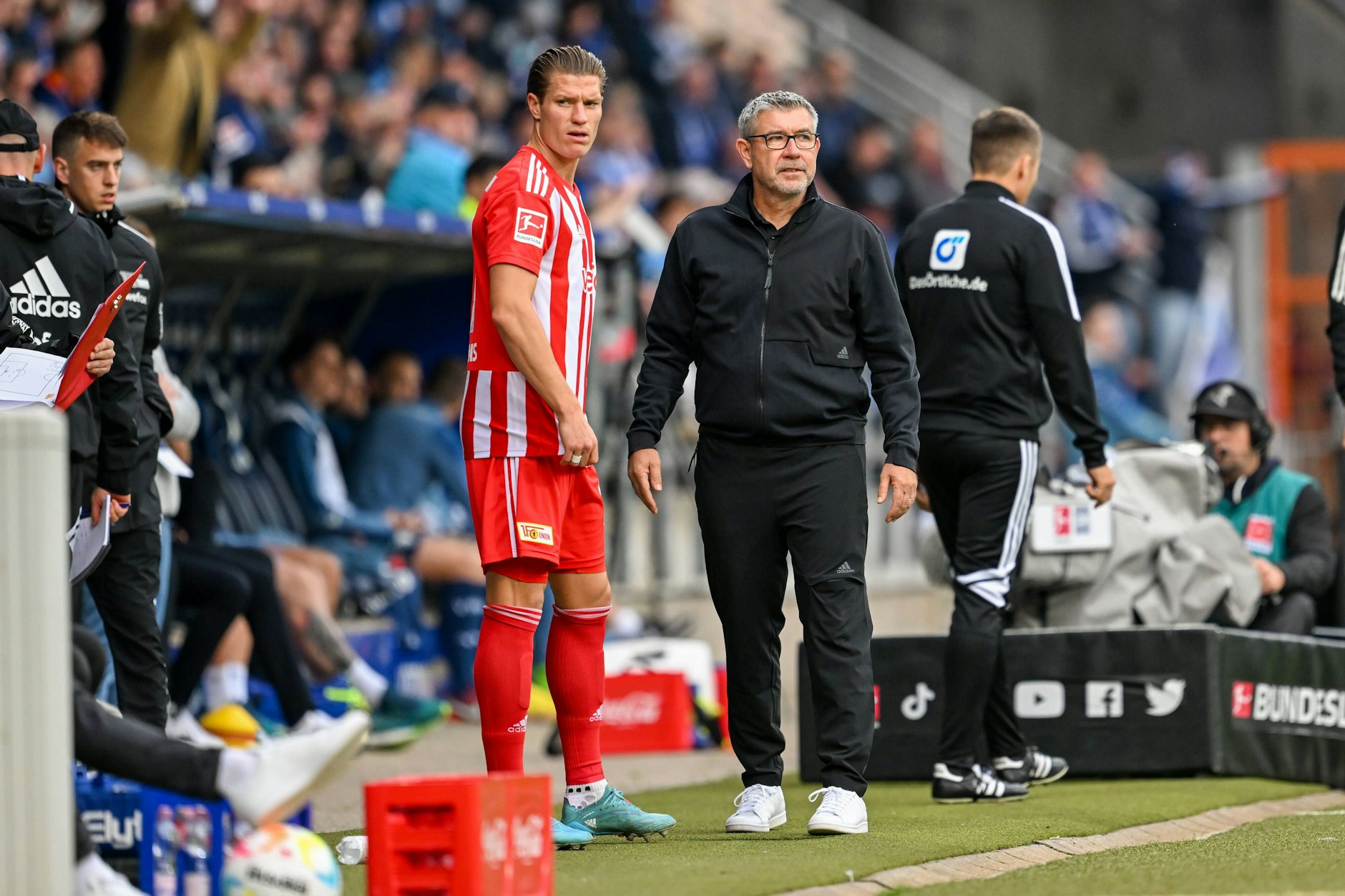 Urs Fischer (r.) ist seit seinem Aus beim 1. FC Union Berlin ohne Trainerjob. Kevin Behrens spielt seit diesem Sommer für den FC Lugano.