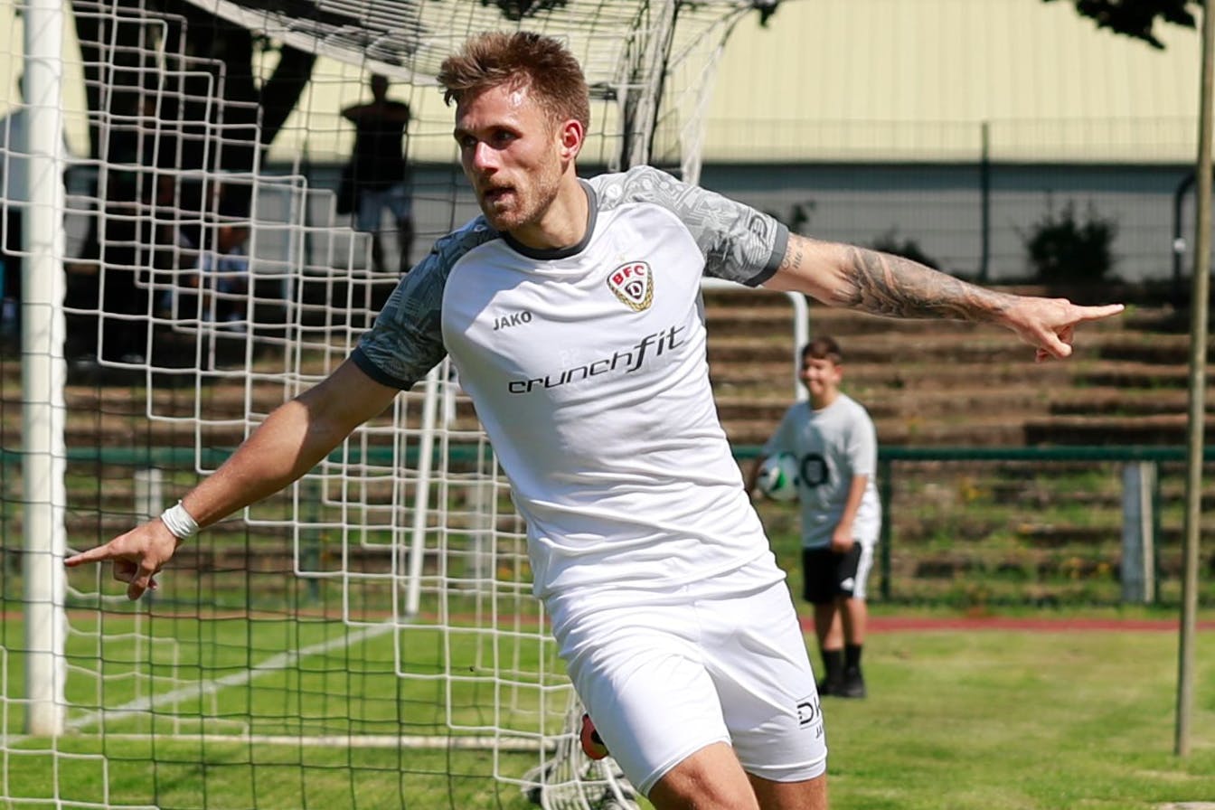 So wie nach seinem ersten Tor für den BFC Dynamo im Regionalligaspiel beim BFC Preussen möchte Leandro Putaro natürlich auch gern im DFB-Pokal gegen den VfL Bochum jubeln.