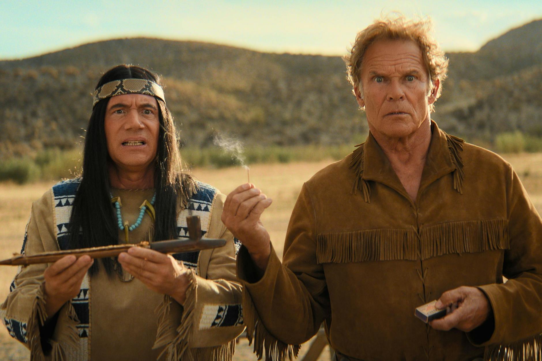 Michael Bully Herbig („Abahachi“) und Christian Tramitz („Ranger“) in einer Szene des Films „Das Kanu des Manitu“