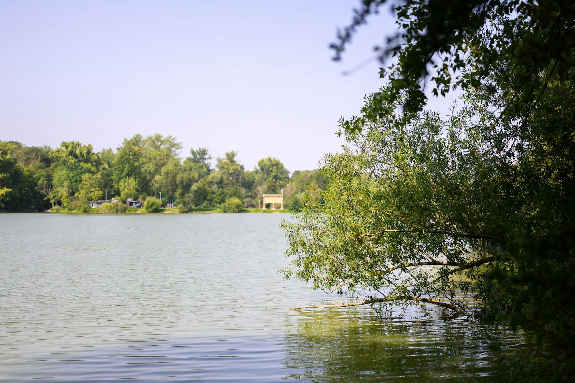 Viele Menschen gehen bei hohen Temperaturen in Seen baden.