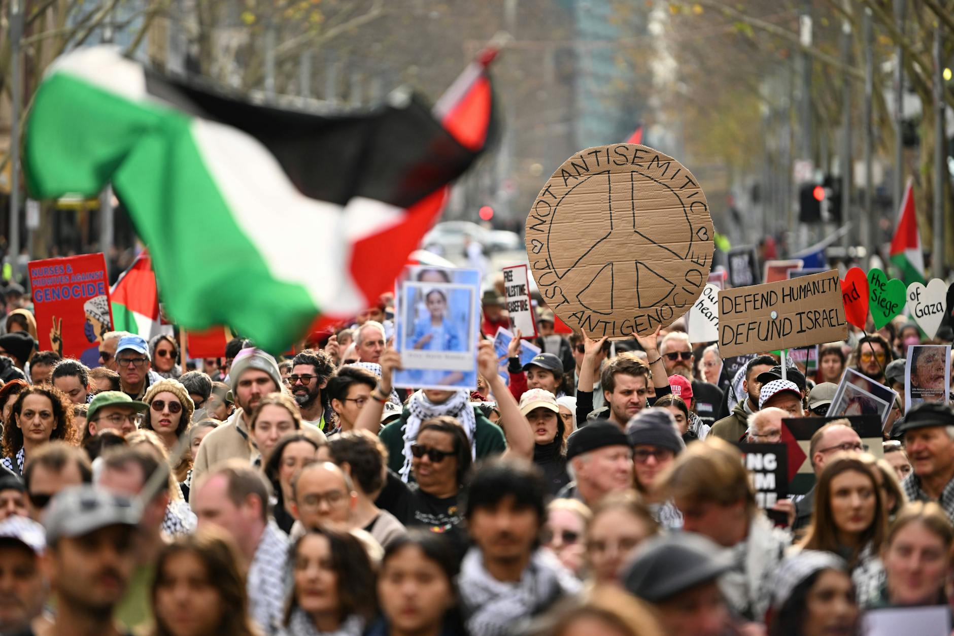 Eine pro-palästinensische Demonstration in Australien.