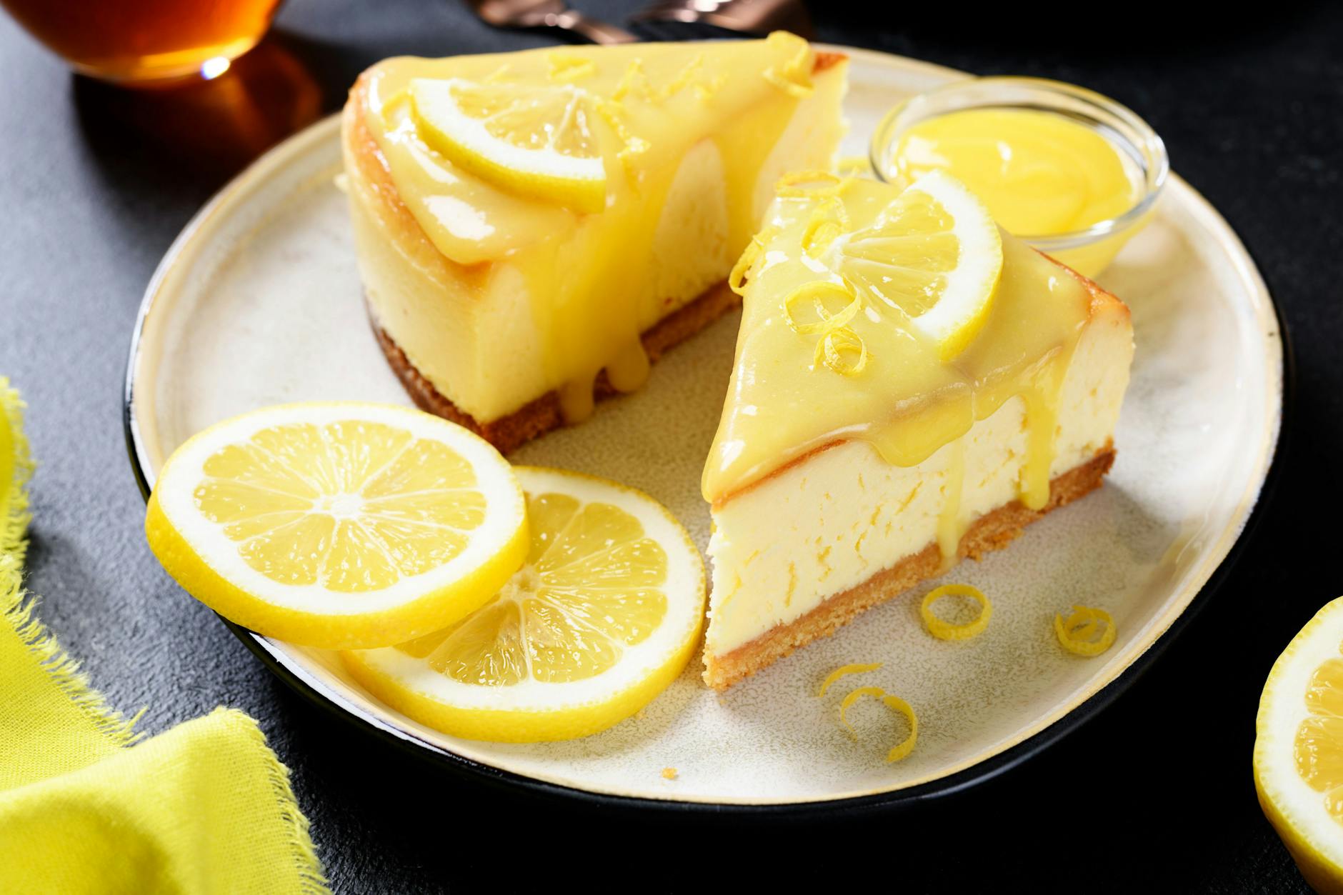 Rezept Lemon Cheesecake Zitroenen Käsekuchen Lemon Curd Sommerkuchen