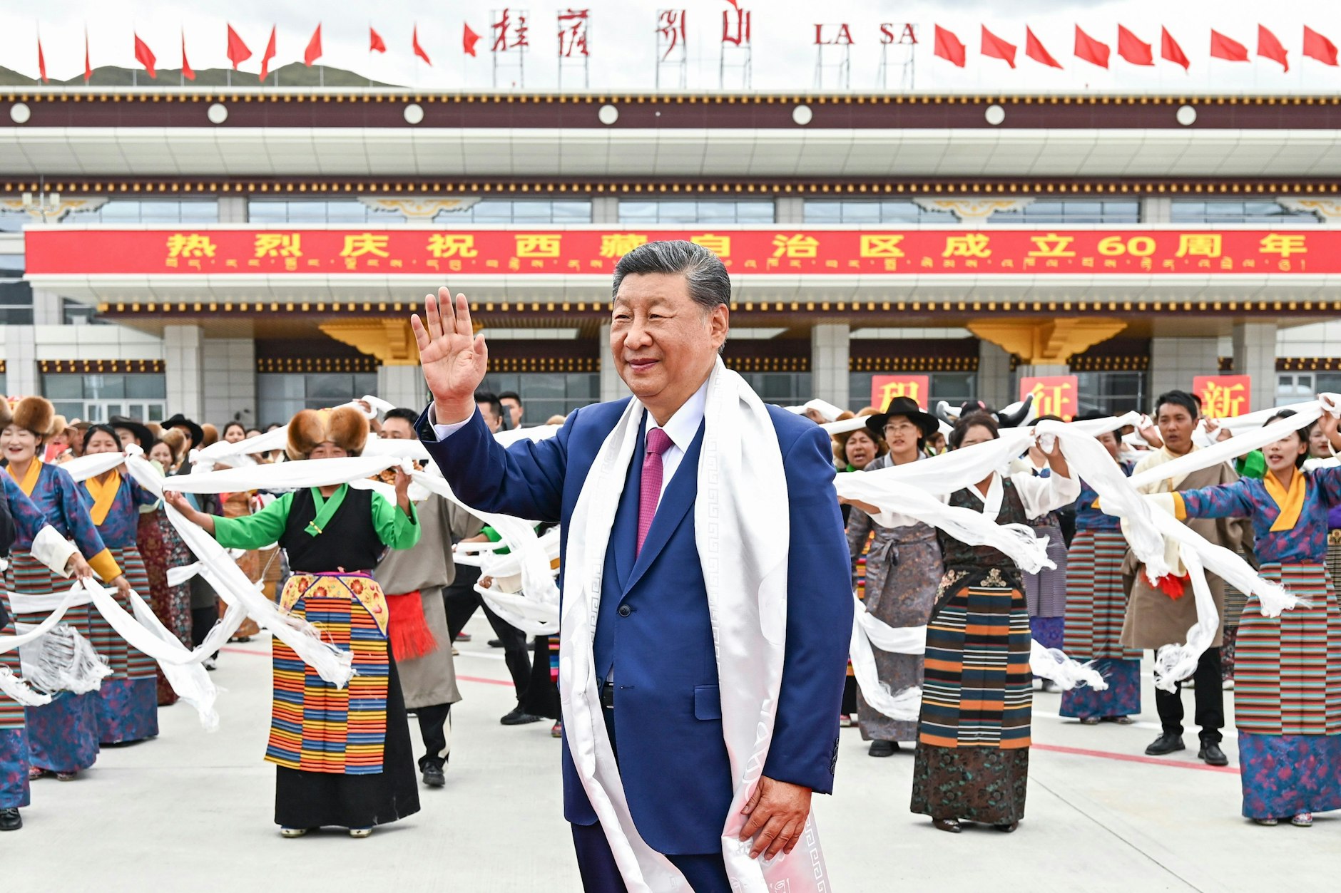 Machthaber in Tibet: In diesem Monat feierte der chinesische Präsident Xi Jinping die 60-jährige Herrschaft seines Landes über die umstrittene Region.