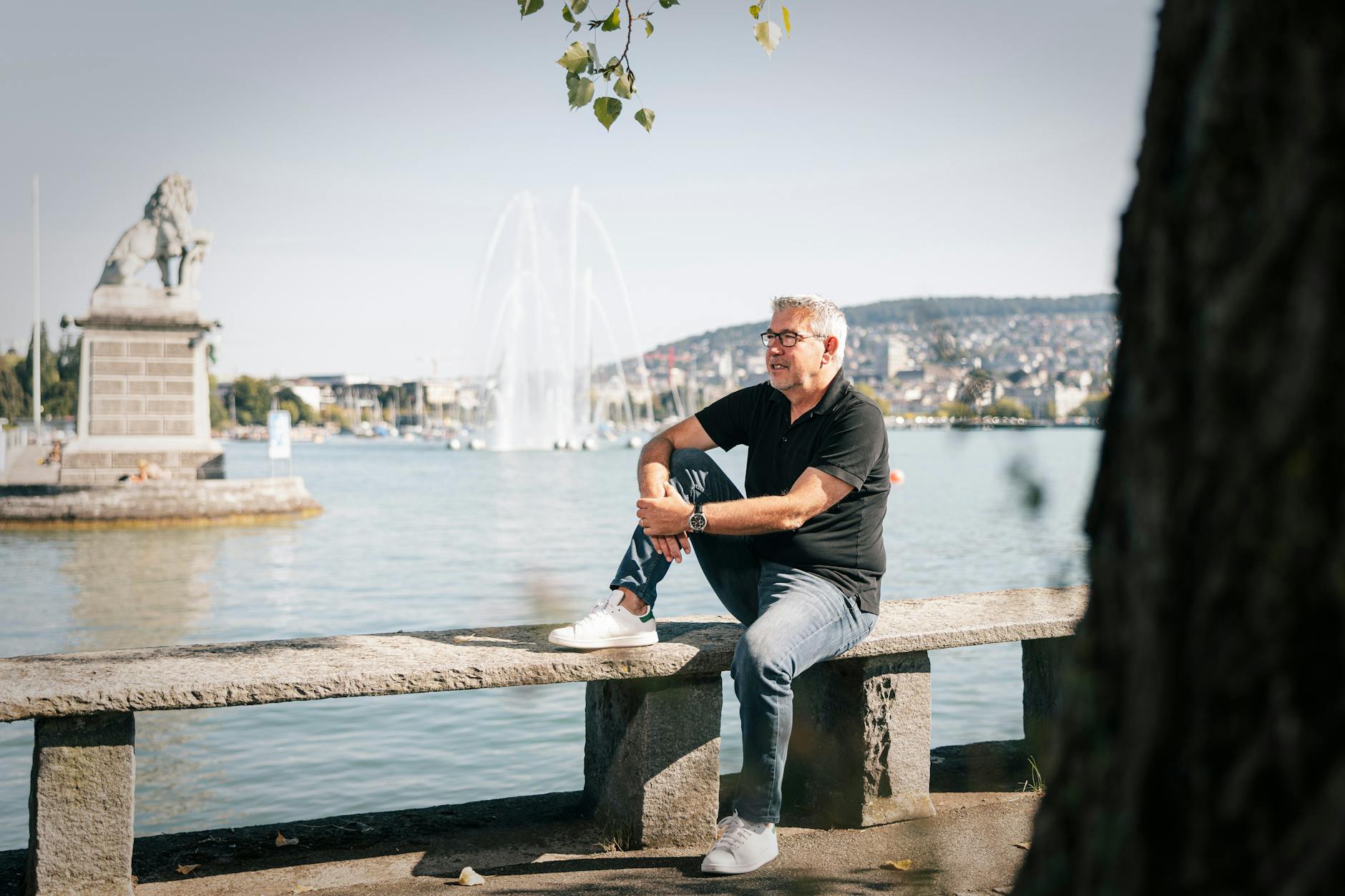 Unions Kult-Trainer Urs Fischer gab ein entspanntes Interview am Züricher See.