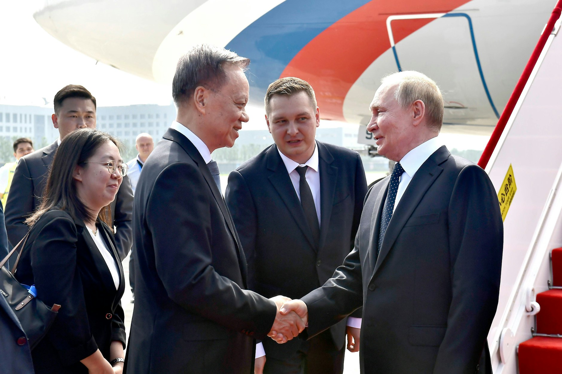 Russlands Präsident Wladimir Putin bei seiner Ankunft in Tianjin