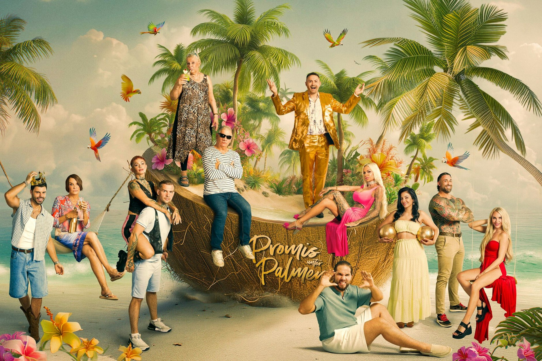 Die Kandidaten der vierten Staffel „Promis unter Palmen“.