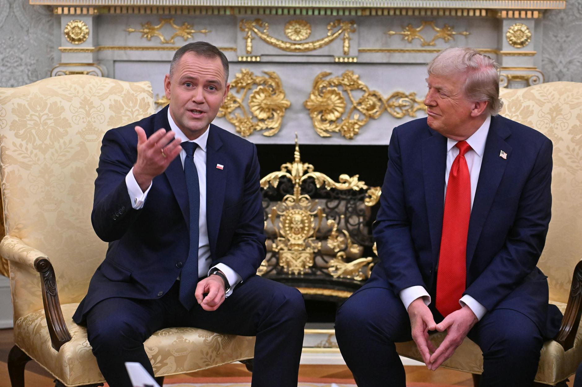 Karol Nawrocki (l.) und Donald Trump