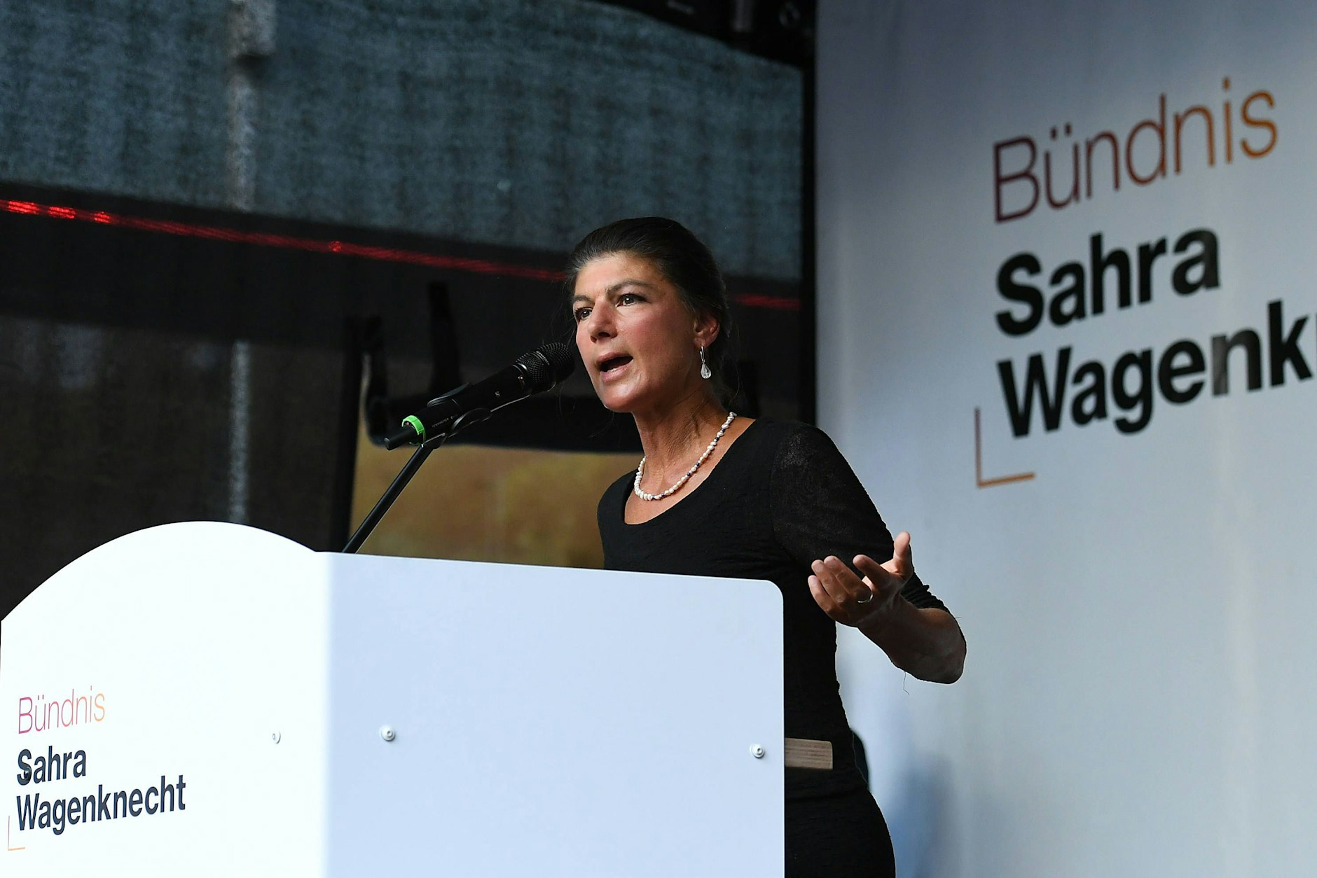 Sahra Wagenknecht trat am 28. August im NRW-Kommunalwahlkampf in Duisburg auf.