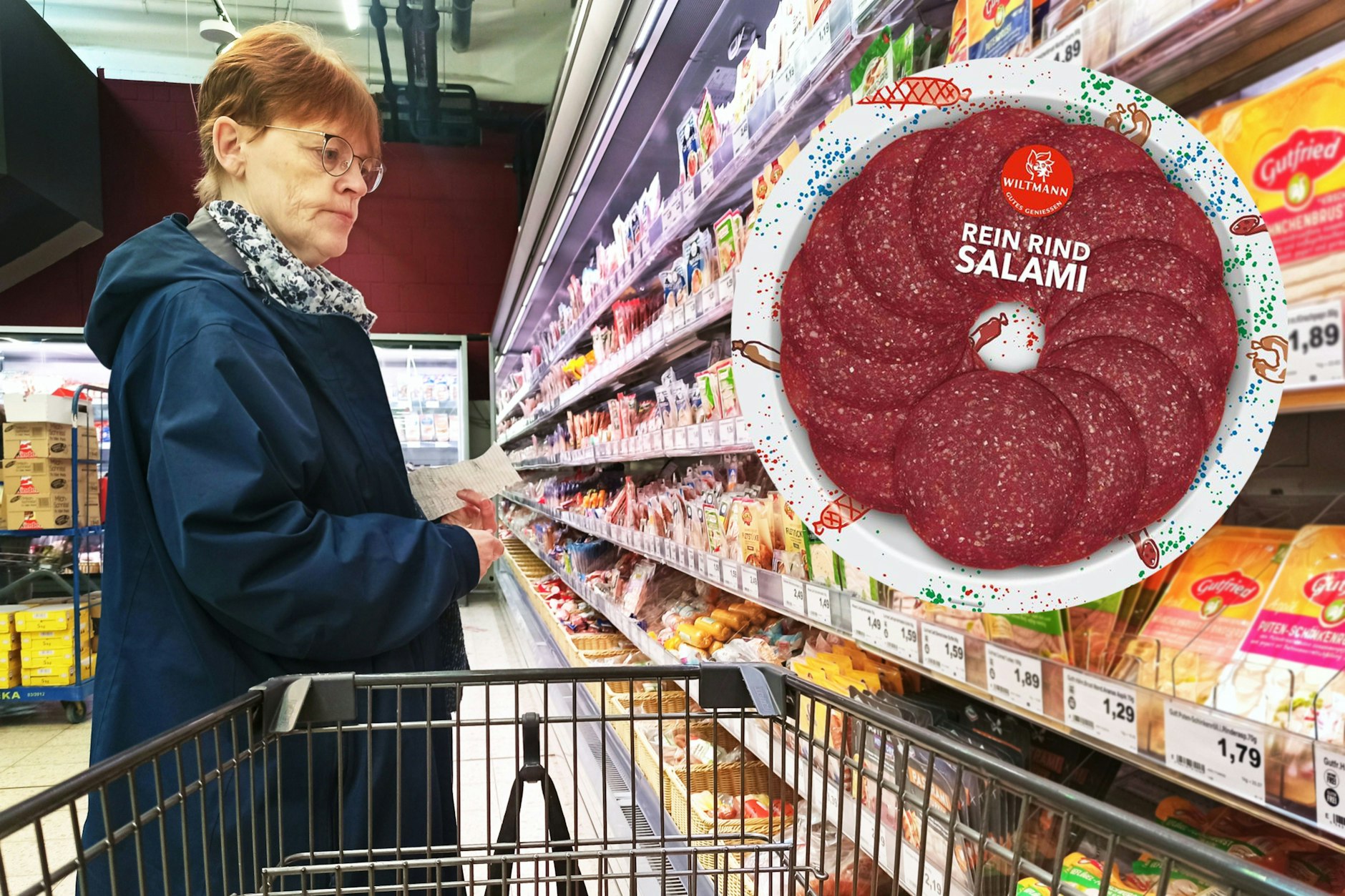 Wer die „Rein Rind Salami 50g“ der Marke Wiltmann gekauft hat, sollte unbedingt die Chargennummer und das Haltbarkeitsdatum anschauen und betroffene Packungen nicht essen.