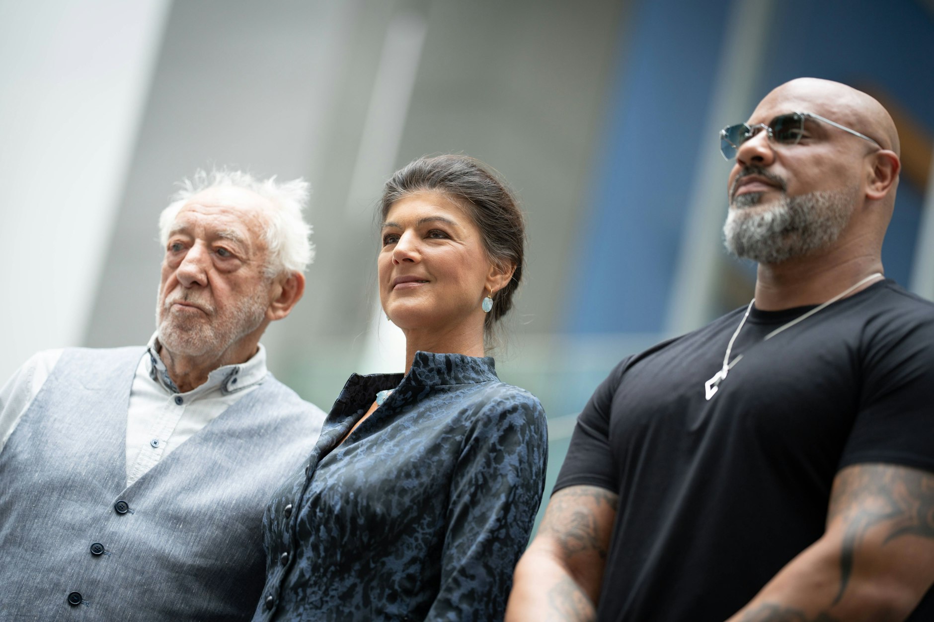 Theatermann Dieter Hallervorden, Parteichefin Sahra Wagenknecht und Rapper Wasim Taha alias Massiv rufen zur Gaza-Demo am Sonnabend in Berlin auf.