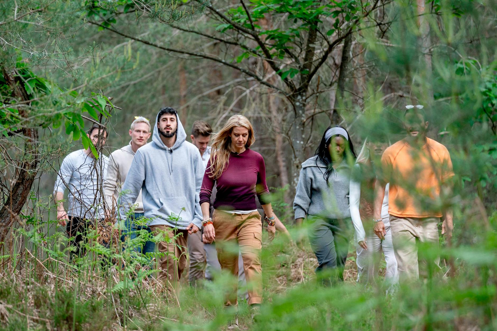 Die neue Reality-Show in der ARD: Hier laufen die Teilnehmer durch den Wald.