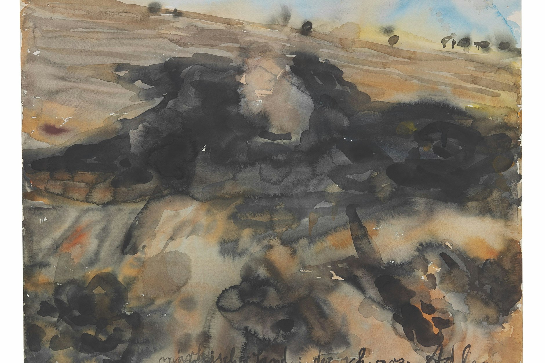 Anselm Kiefer: „Märkischer Sand, der schwarze Adler“, 1981, Aquarell