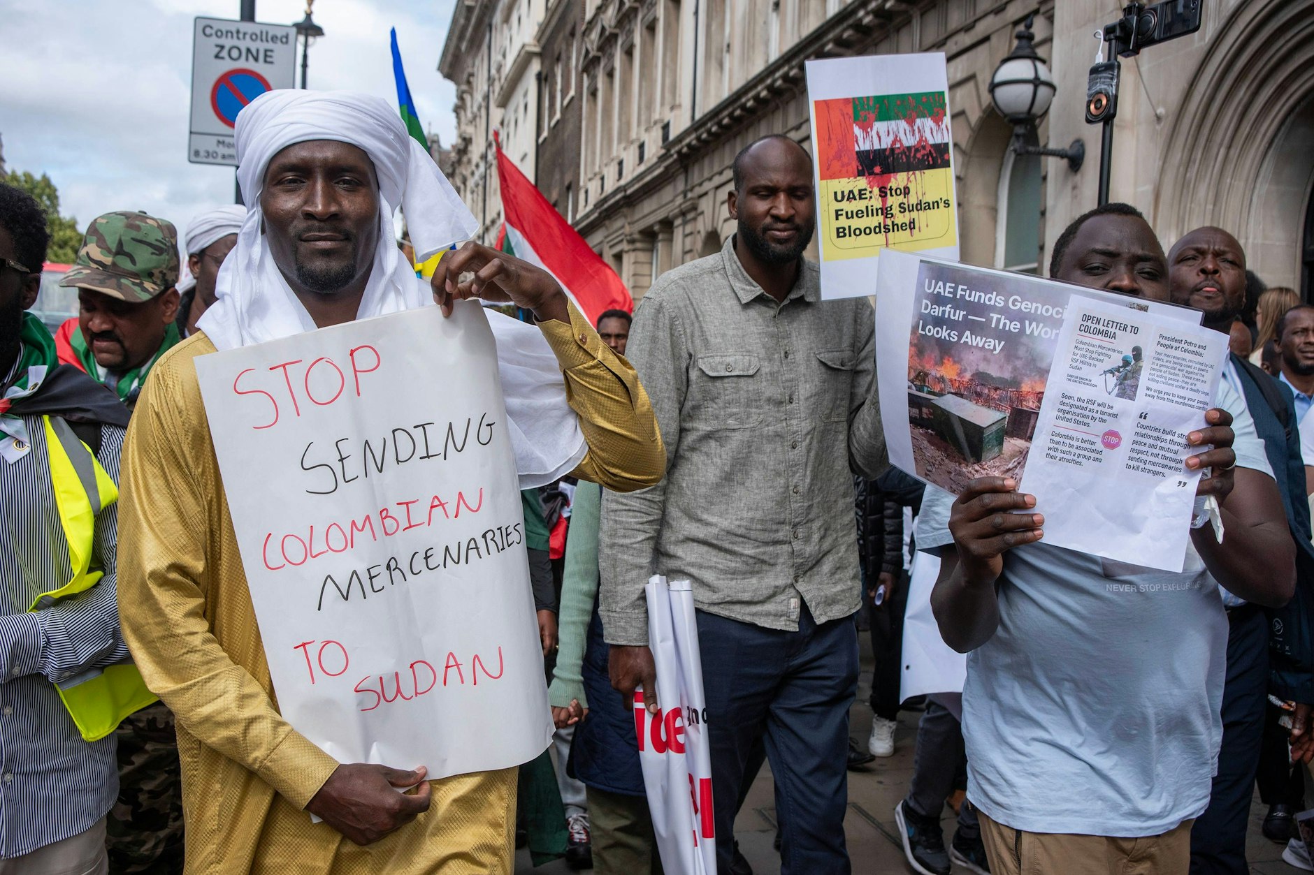 Im August demonstrierten Hunderte in London für Frieden im Sudan.